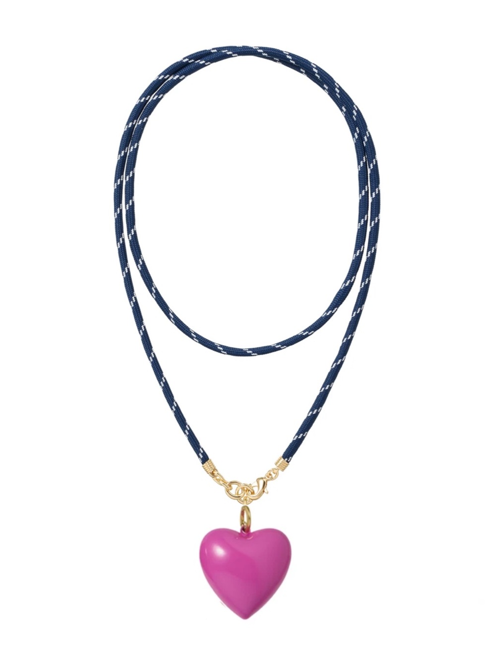 Roxanne Assoulin The Long Happy
Cord Charm
Necklace Navy Cord Magenta Charm